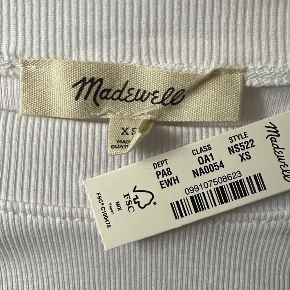Madewell (Re)generative Cotton Ribbed Crewneck Tee in Eyelet White - Picture 7 of 7